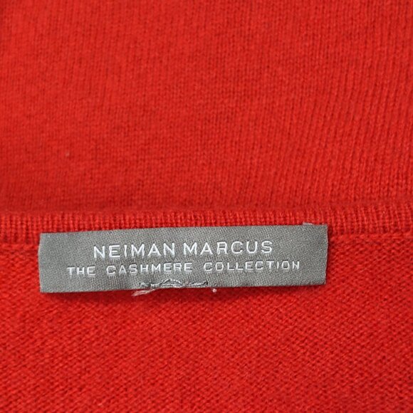 Neiman Marcus 100% Cashmere Sweater Womens Orange Asymmetrical Hem Luxe Tunic M? - Picture 10 of 12